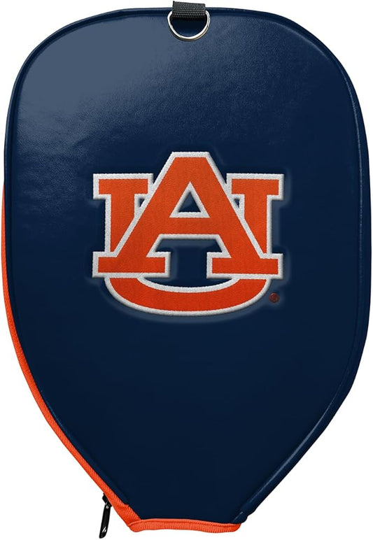 Officially Licensed Collegiate Pickleball Paddle Cover - Lightweight PU Leather Material - Durable Foam Interior Protection with Zippered Closure - Fits Most Paddles on the Market