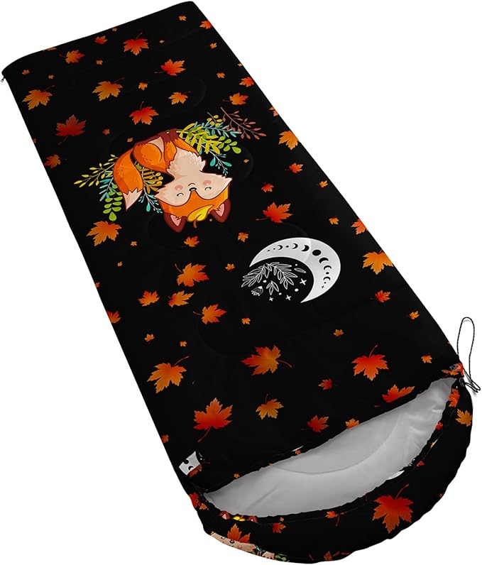 Galaxy Wolf Camping Sleeping Bags Warm & Cool Weather Waterproof Backpacking Blue Purple Starry Sky Sleeping Bag All Seasons Camping, for Adult Kids Boy Girls Camping Gear Equipment, Traveling