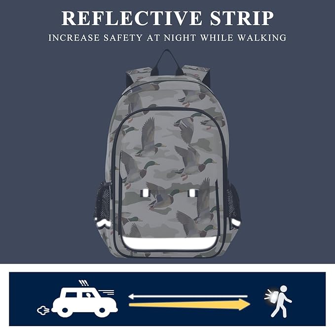 ALAZA Wild Duck Camouflage Laptop Backpack Purse for Women Men School Bag 17 Inch Bookbag Student Boys Girls Travel Casual Daypack