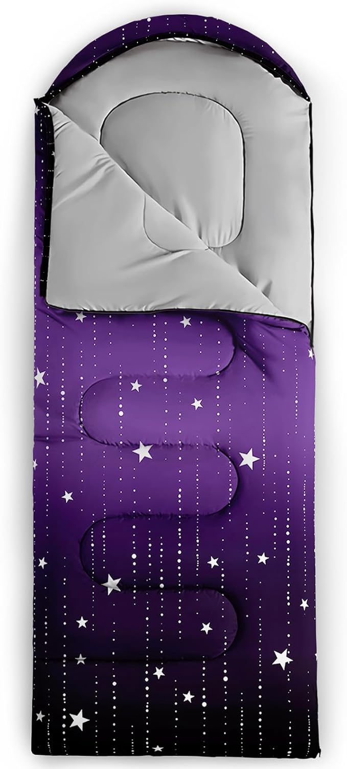 QOOMO Camping Sleeping Bags,3 Season Warm & Cool Weather,Lightweight,Waterproof Sleeping Bags for Adults & Kids,Traveling,and Outdoors,Camping Gear Equipment