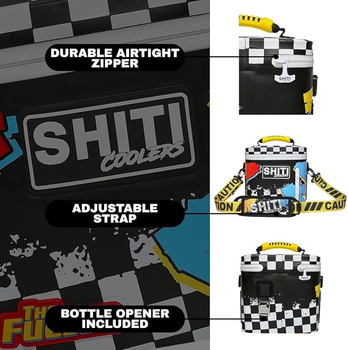 SHITI Coolers Cooler for Camping, Travel, Beach, Soft Lunch Box for Food, Drinks & Ice, Portable, Waterproof 24 Hr Insulated Bag with Shoulder Straps, Customizable