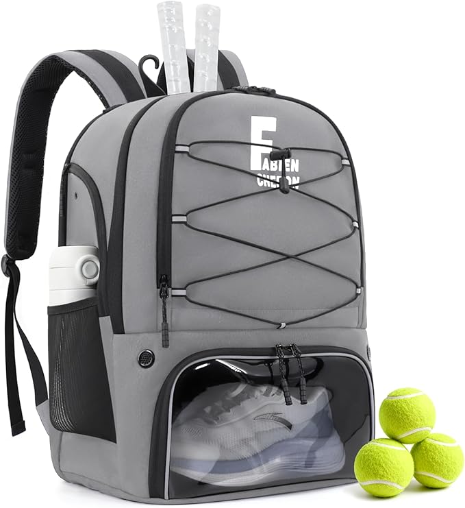 Tennis Bag,Pickleball Bag with Shoe Compartment and Cooler,Fence Hook Design Basketball Backpack for Tennis/Pickleball/Basketball Sport