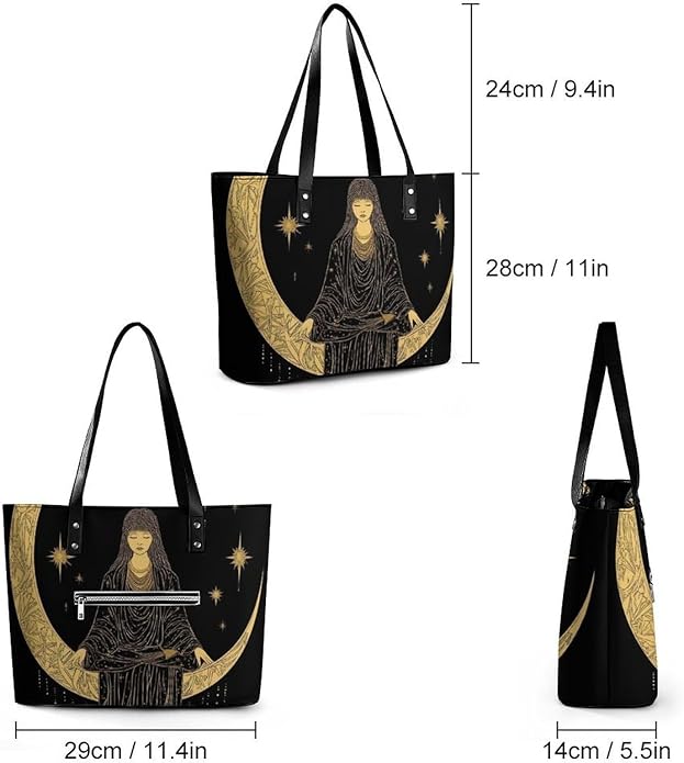 Big Shoulder Commuter Bag Work Tote Bag Handbag With Zipper For Women And Men