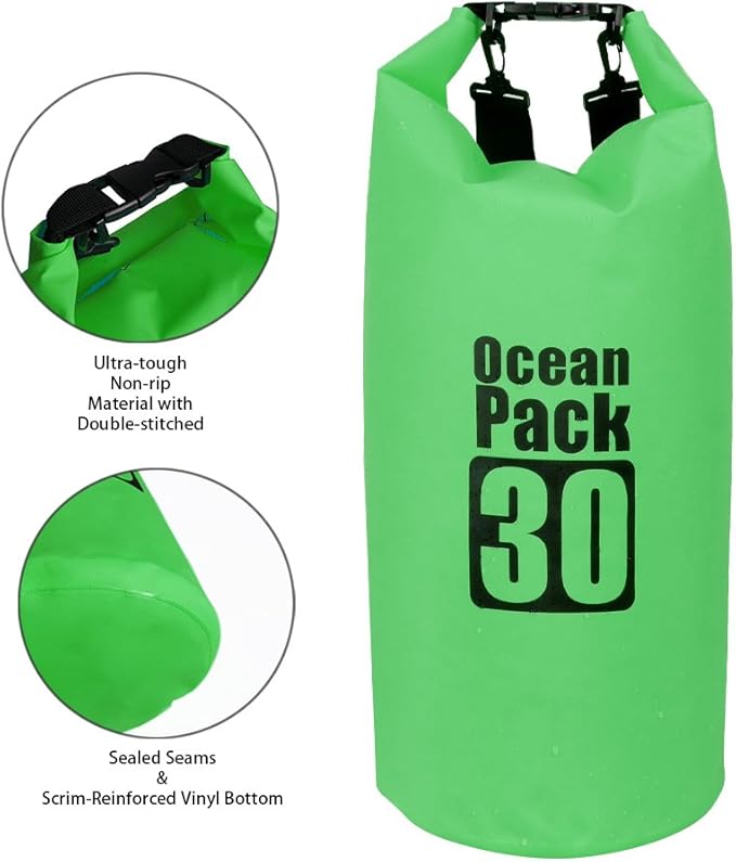 Dry Sack/Floating Waterproof Bag 2L/5L/10L/20L/30L for Boating, Kayaking, Hiking, Snowboarding, Camping, Rafting, Fishing and Backpacking