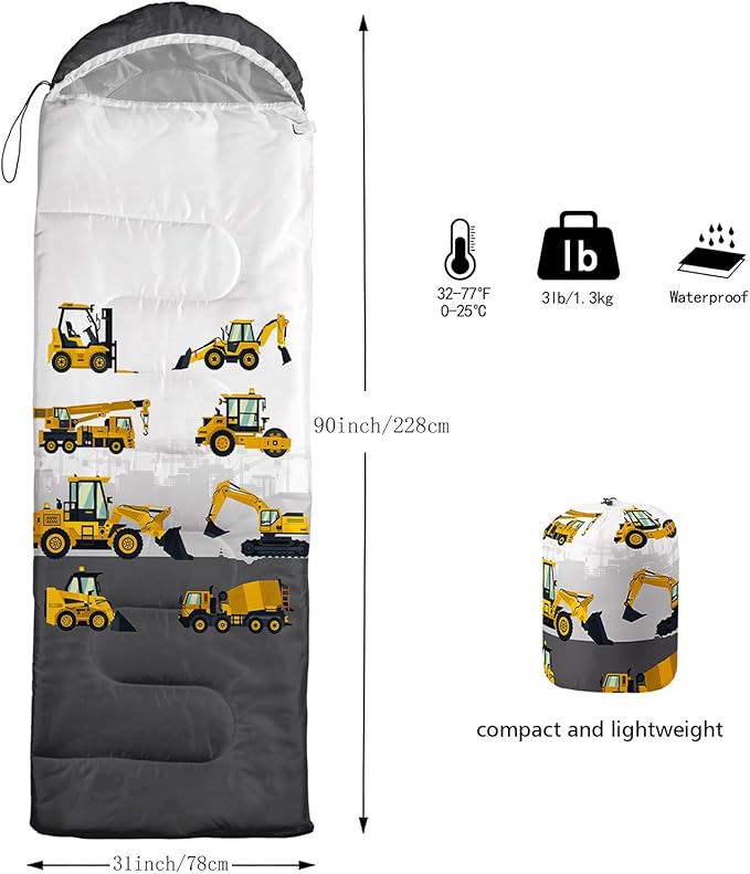 QOOMO Camping Sleeping Bags,3 Season Warm & Cool Weather,Lightweight,Waterproof Sleeping Bags for Adults & Kids,Traveling,and Outdoors,Camping Gear Equipment