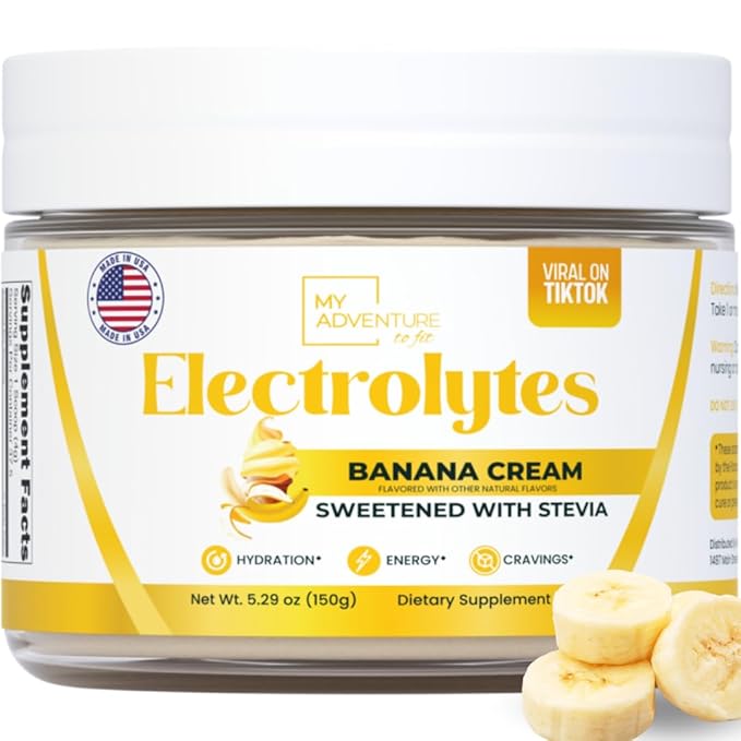 Zero Sugar - Banana Cream Electrolytes Powder - Refreshing Hydration - Caffeine Free Energy with All Natural Ingredients - Vegan, Keto & Paleo - Sugar Free Electrolytes Powder Drink Mix - 37 Servings