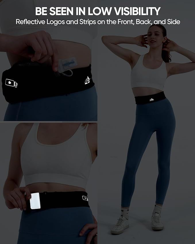 Zelvot Running Belt with 400ml Soft Flask, Adjustable Running Fanny Pack with Phone Holder and Gym Towel, WaterProof Belt Bag for Women Men for Jogging Hiking Marathon (Black, Small)