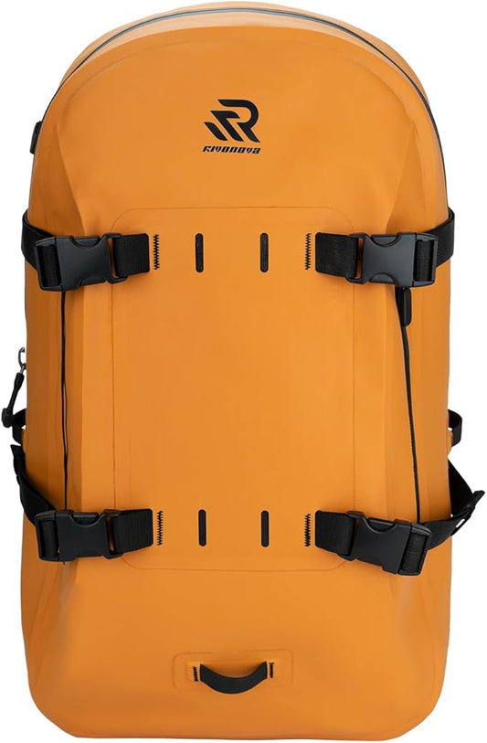 Airtight Waterproof Backpack 30L, Floating Dry Bag with Resin Zipper, IPX7 Gear Protection Large Capacity for Men, Kayaking, Paddle Boarding, Fishing, Travel, Surfing, Work, Outdoor Orange