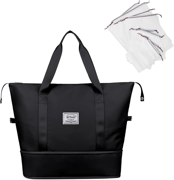NPBAG Women Travel Duffel, Multi Functional Large Expandable Weekender Carry-on Tote, Gym Workout Overnight Bag, Mommy Hospital Bag for Labor and Delivery
