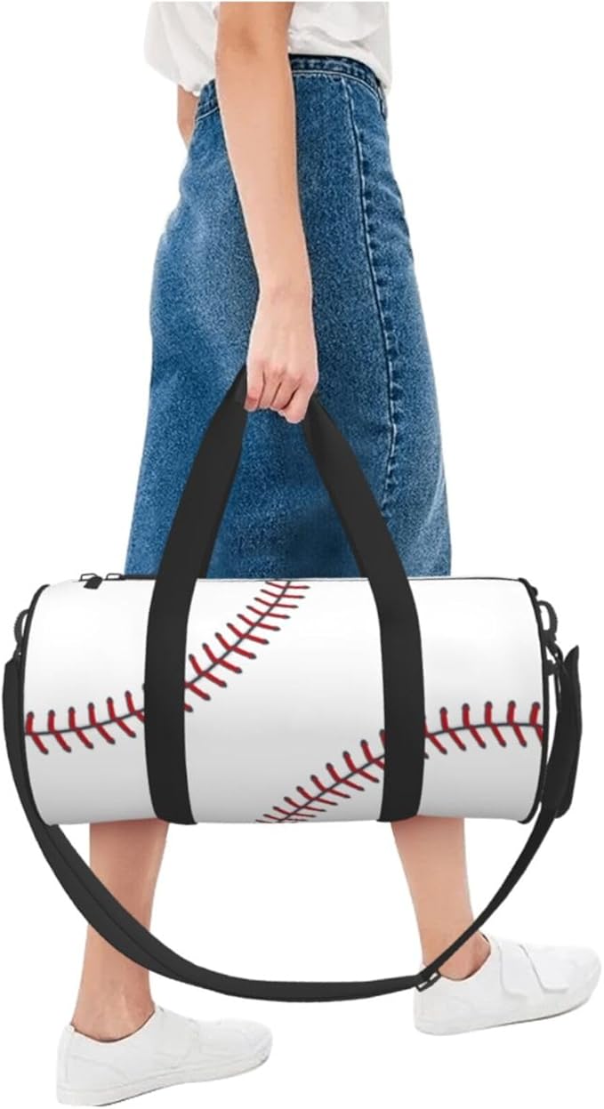 Baseball Funny Foldable Duffle Bag For Women - Workout Bag For Gym Men - Boy Gym Bag - Girls Small Weekender Duffel Bag - Packable Luggage Bag For Travel Sports
