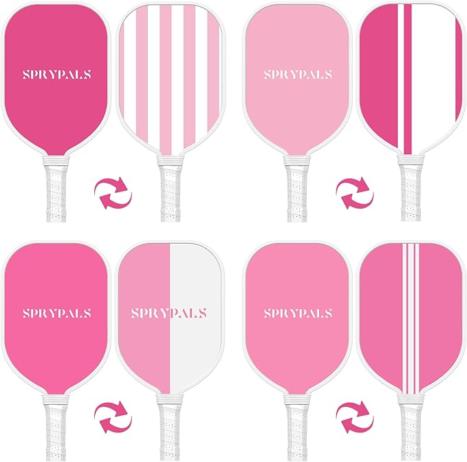 Pickleball Paddles Set of 4, USAPA Approved Pickleball Set of 4 with 4 Pickleball Balls & 1 Carry Bag Premium Wooden Cute Pickle Ball Paddles Grip Gifts for Women Youth Men