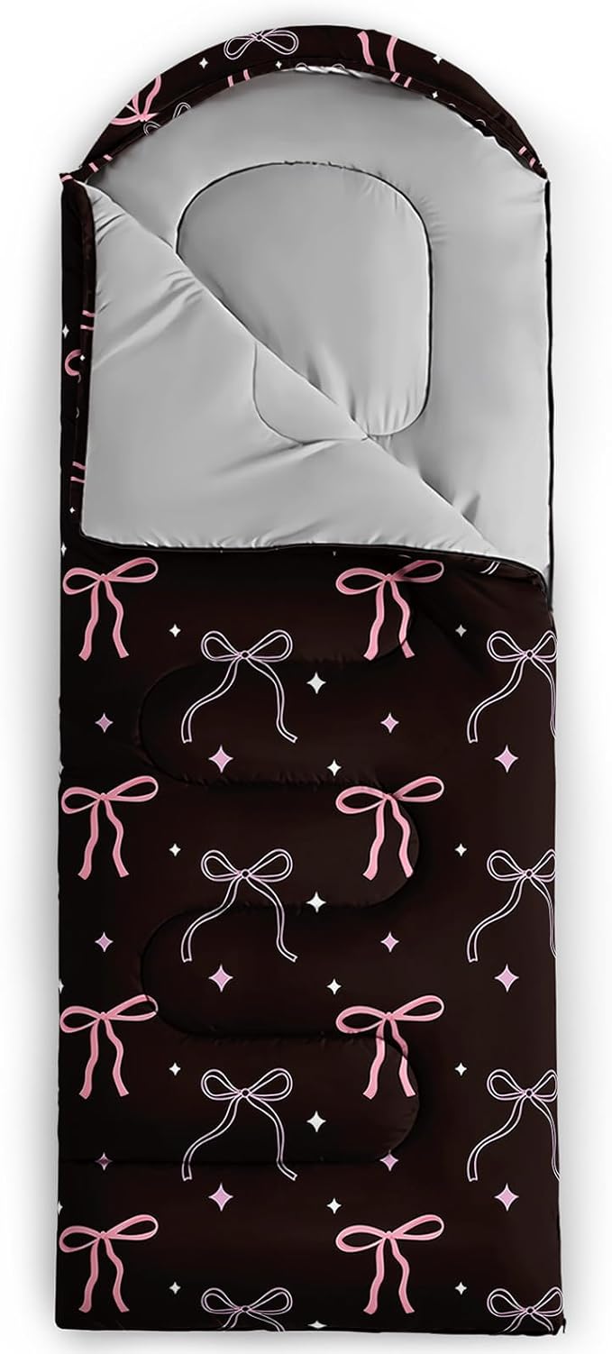 QOOMO Camping Sleeping Bags,3 Season Warm & Cool Weather,Lightweight,Waterproof Sleeping Bags for Adults & Kids,Traveling,and Outdoors,Camping Gear Equipment