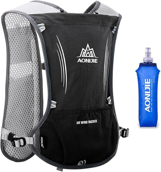 AONIJIE 5L Running Hydration Vest Pack with 500ml Soft Flask Adjustable & Lightweight Hydration Backpack for Marathon Race Hiking Cycling