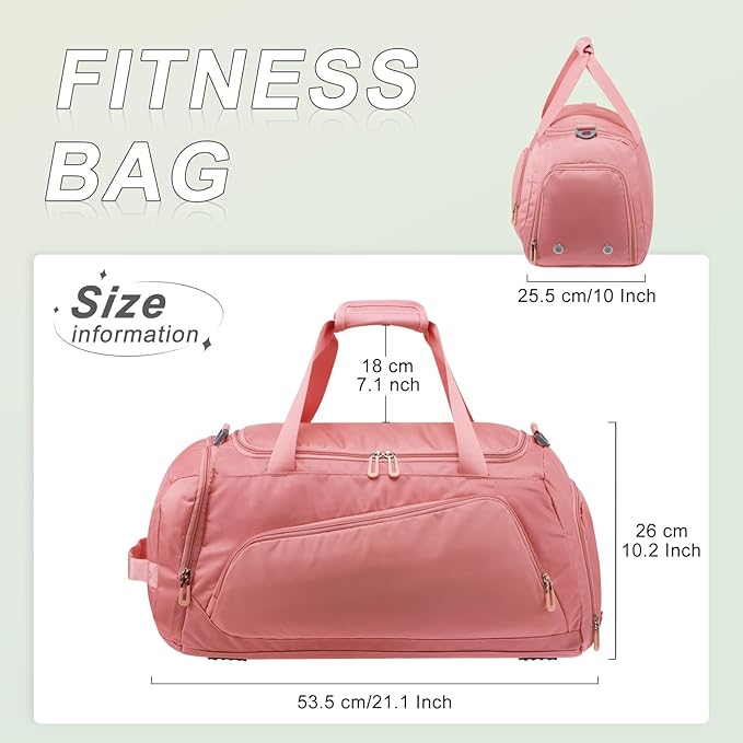 HUA ANGEL Waterproof Gym Duffel Bag for Men Women with Shoe Compartment for Travel Fitness Workout Football Pickleball Tenis
