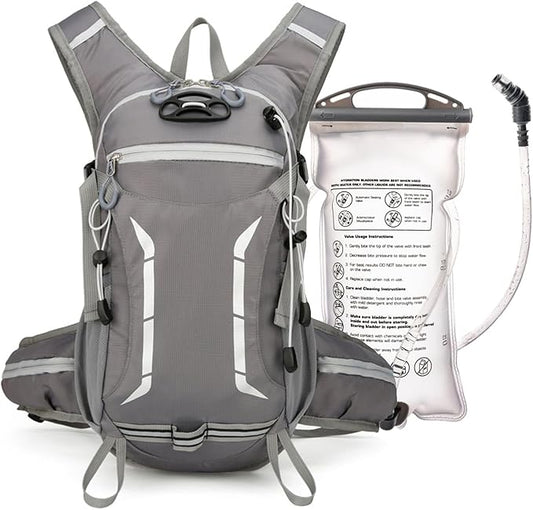 12L Hydration Backpack for Men Women,Lightweight Hydration Pack with 2L Water Bladder, Water Backpack for Cycling,Hiking,Rave,Biking and Running Outdoor Activities