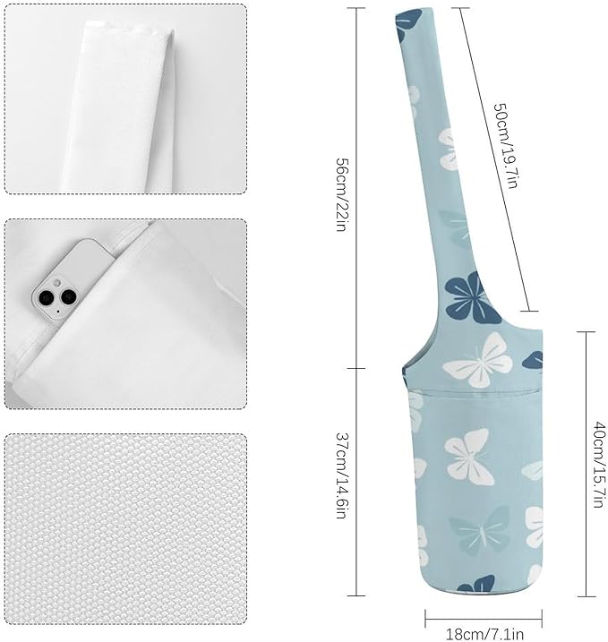 Aiyoolee Single Shoulder Yoga Mat Carrier Bag Portable Spacious with Pocket for Yoga Gym Fitness Travel