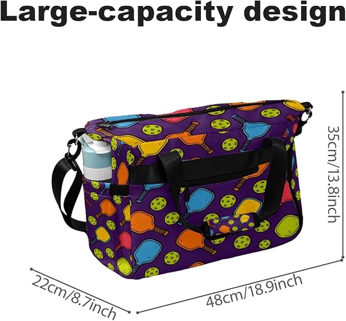 Vibrant Sports Multi Gym Bag for Women & Tennis Bag, Large Sports Duffel Bag Waterproof with Ventilated Shoe Compartment & Front Racket Sleeve, Lightweight Travel Weekender Overnight Bag