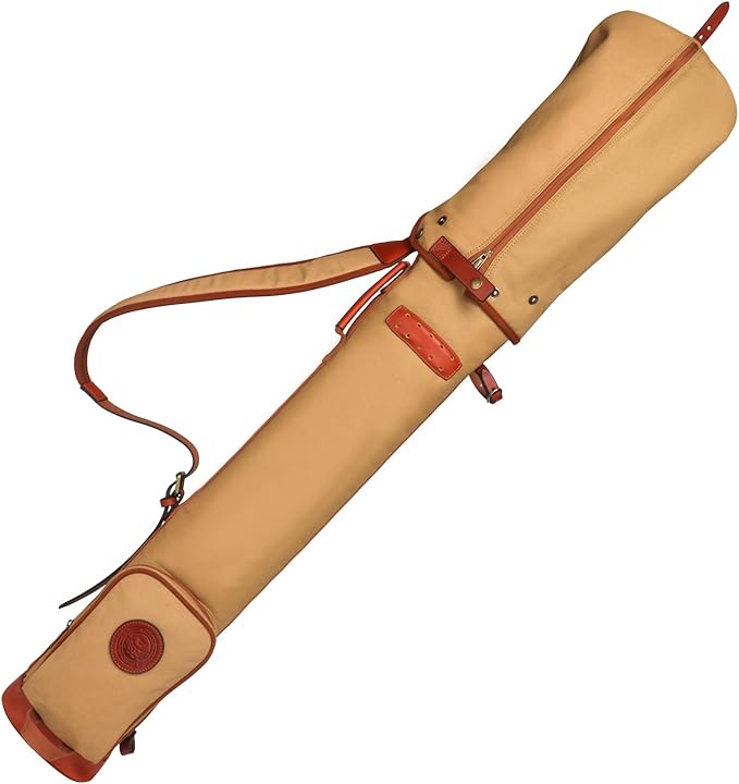 Tourbon Vintage Golf Club Carry Bags Travel Case - Canvas and Leather