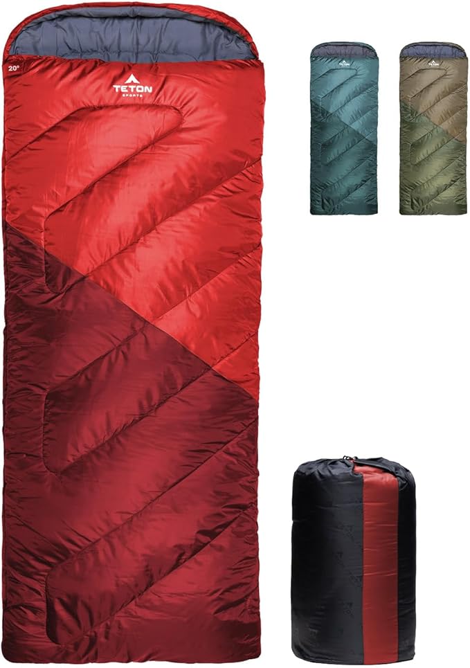 Teton Celsius Regular, 25F, 20F, 0F Degree Sleeping Bags, All Weather Bag for Adults and Kids, Camping Made Easy and Warm, Travel Sack Included