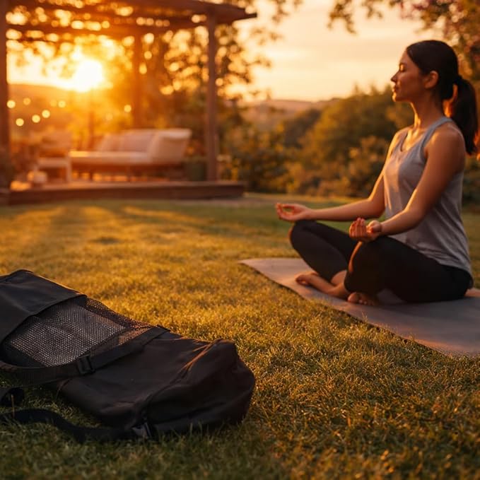 Yoga Mat Bag, Lightweight Mesh Net with Adjustable Strap for Comfortable Carrying for Yoga Mat, Snorkel Tube