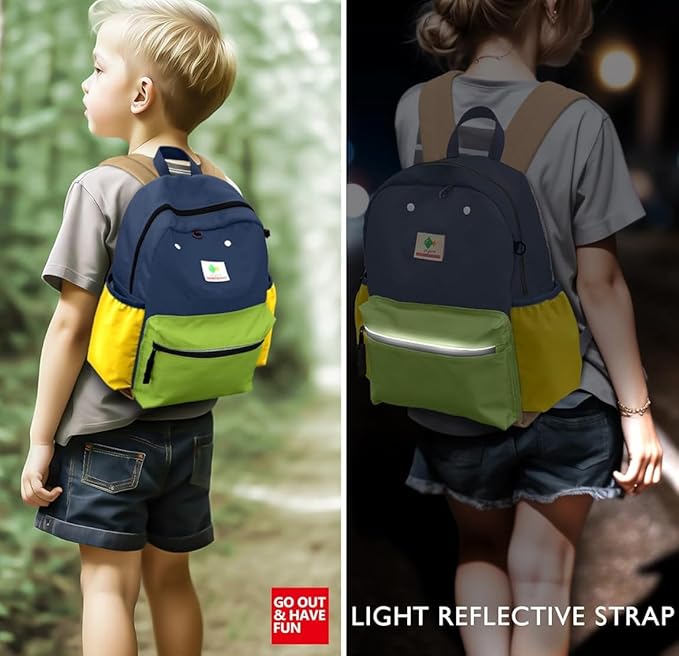 atgark Kids Backpacks, Unisex, Large, Avocado - L, Modern, Cartoon, 15" H, 1L, 13.12 oz, Nylon, Zipper, 6-9 Years, School & Travel