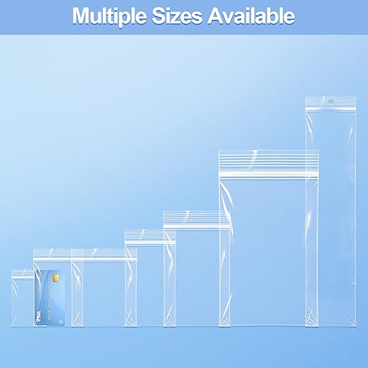 Zip Small Plastic Bags, 3x4.5 inch (100 pcs) 2 Mil, Clear Resealable Poly Bag for Jewelry, Gift, Candy, Pill, Snack, Storage, coin, Business Baggies