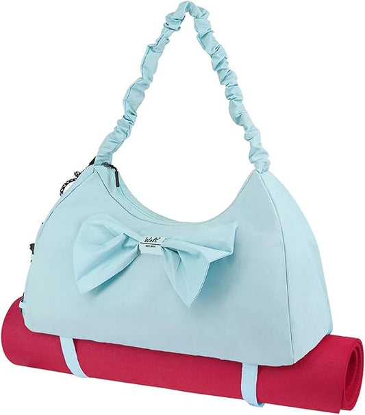 WOLT Gym Bag For Women, Yoga Mat Bag with Shoes Compartment, Wet Pocket and Water Bottle Pocket