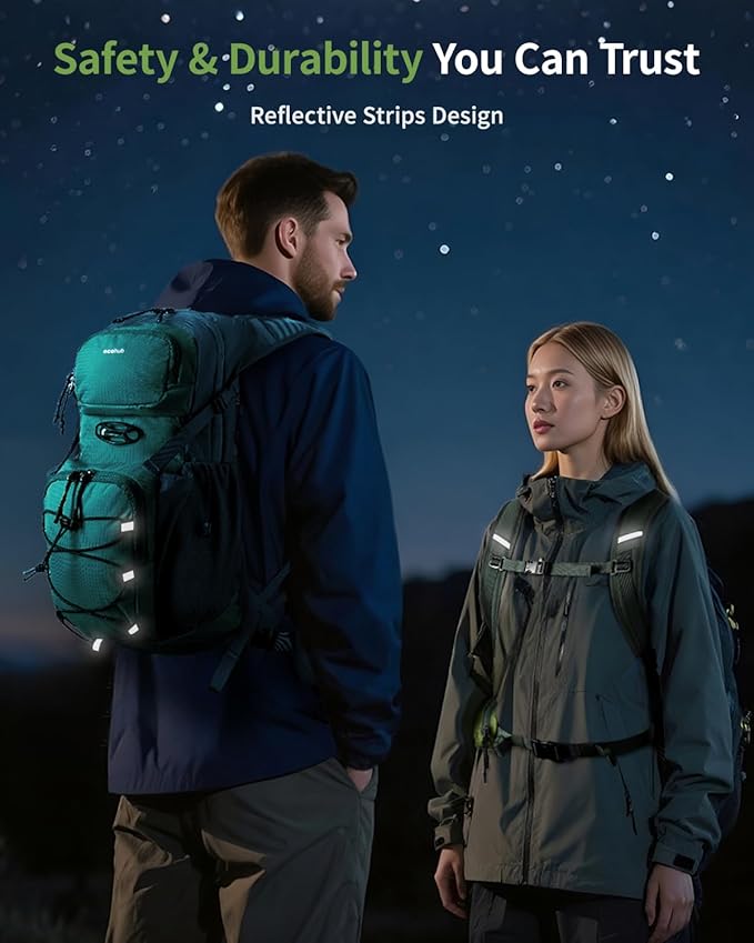 ECOHUB Hydration Backpack for Men Women, 20L Lightweight Hiking Daypack Cycling Backpack with 2L Water Bladder, Insulated Hydration Pack with Waist Pack