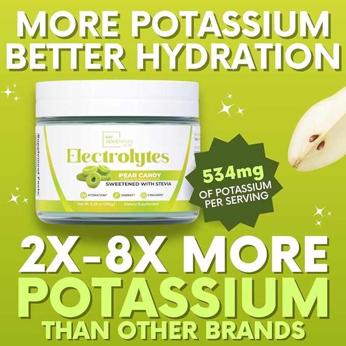 Zero Sugar - Pear Candy Electrolytes Powder - Extremely Refreshing Hydration - Caffeine Free Energy with All Natural Ingredients - Vegan, Keto, Paleo - Sugar Free Electrolytes Drink Mix - 30 Servings