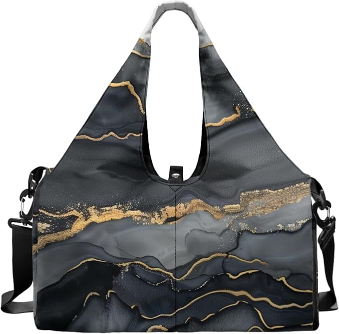 ZCFYGDX Yoga Gym Bag with Removable Adjustable Shoulder Strap, Shoe Compartment & Top Yoga Mat Holder 17.72x8.66x9.84in