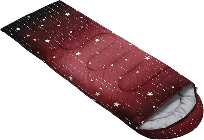 QOOMO Camping Sleeping Bags,3 Season Warm & Cool Weather,Lightweight,Waterproof Sleeping Bags for Adults & Kids,Traveling,and Outdoors,Camping Gear Equipment