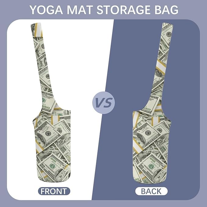 Aiyoolee Single Shoulder Yoga Mat Carrier Bag Portable Spacious with Pocket for Yoga Gym Fitness Travel