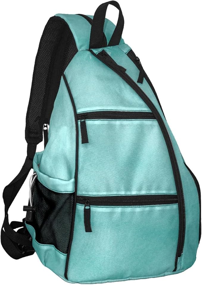Pickleball Bag Retro Mint Green Pickle Ball Backpack for Women Men Premium Lightweight Crossbody Sling Bag Sports Backpack for Pickleball Paddle Tennis