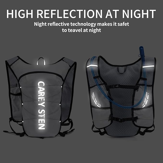 Carey STEN Lightweight Hydration Backpack, Outdoor Running Vest with 1.5L Water Bag, Suitable for Hiking, Cycling, and Both Men's and Women's Carnival wear