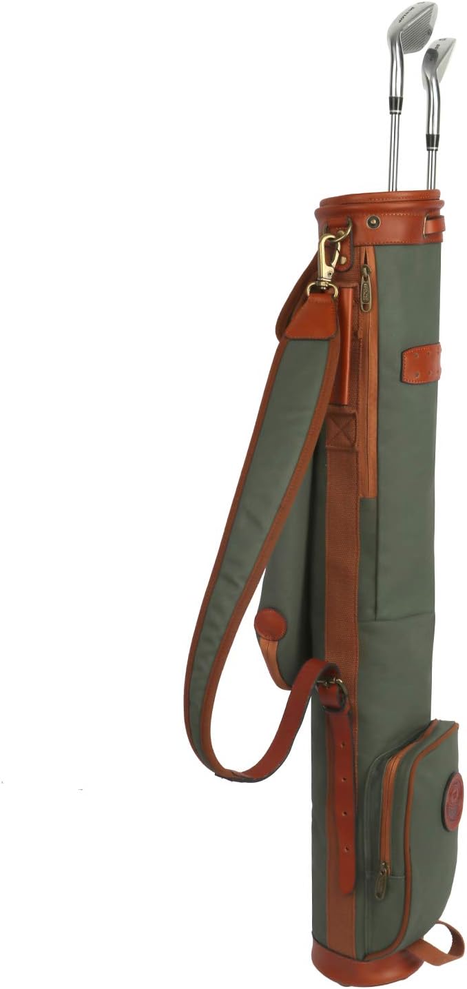 Tourbon Vintage Golf Club Carry Bags Travel Case - Canvas and Leather