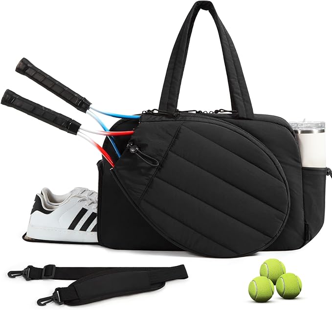 BAGSMART Tennis Gym Bag for Women, Tennis Bag Holds 2 Rackets with Shoe Compartment & Wet Pocket, Sports Duffle Bags fits up to 15.6" Laptop, Women Overnight Weekend Bag