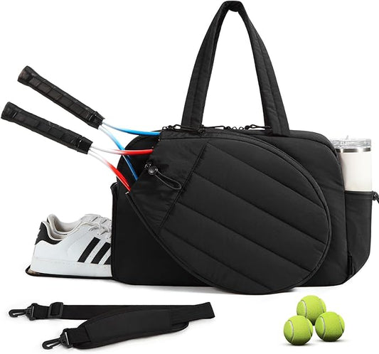 BAGSMART Tennis Gym Bag for Women, Tennis Bag Holds 2 Rackets with Shoe Compartment & Wet Pocket, Sports Duffle Bags fits up to 15.6" Laptop, Women Overnight Weekend Bag