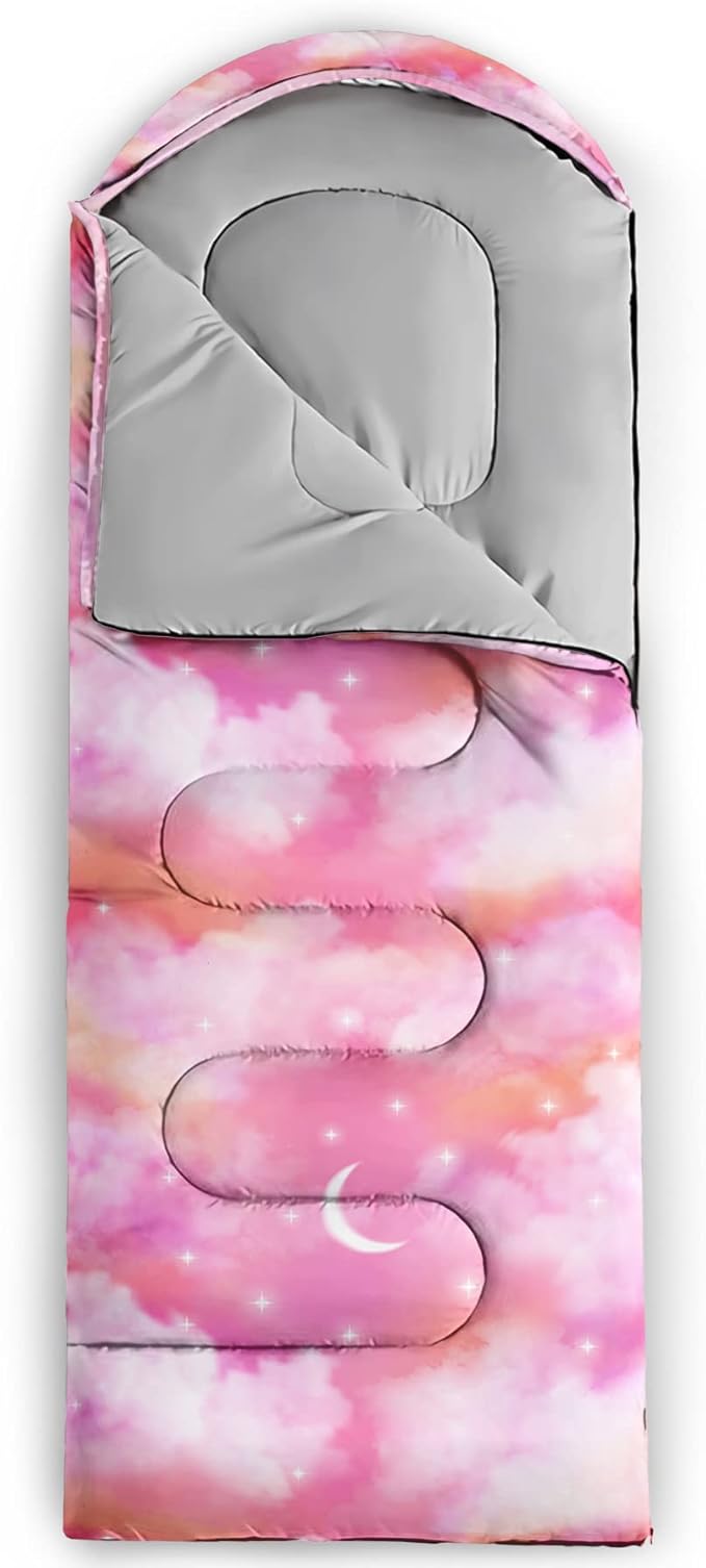 QOOMO Camping Sleeping Bags,3 Season Warm & Cool Weather,Lightweight,Waterproof Sleeping Bags for Adults & Kids,Traveling,and Outdoors,Camping Gear Equipment