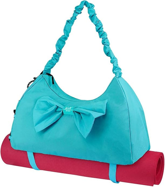 WOLT Gym Bag For Women, Yoga Mat Bag with Shoes Compartment, Wet Pocket and Water Bottle Pocket
