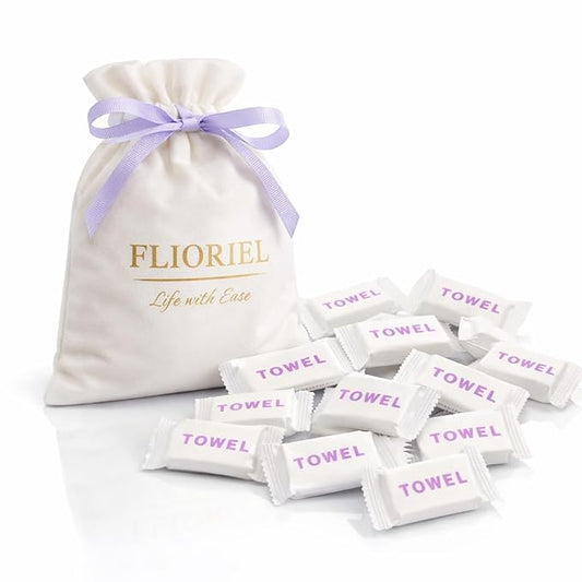 Compressed Face Towels 20 Pack with Flannel Carry Bag, Portable Disposable Washcloth Tablets, Thick & Soft Facial Towelettes for Travel Camping, Hiking, Gym, Makeup & Everyday Use