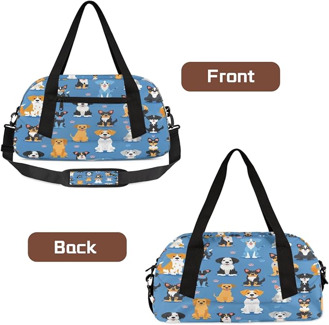 Animal Paw Print Gym Bag for Women & Men - Small Travel Duffel for Sports, Overnight, Weekender, Workout & Dance Bag