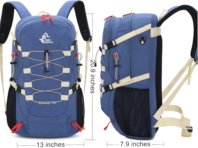 Bseash 40L Waterproof Hiking Backpack with Rain Cover, Outdoor Sport Travel Bag Daypack for Camping Climbing Skiing Cycling (Blue)