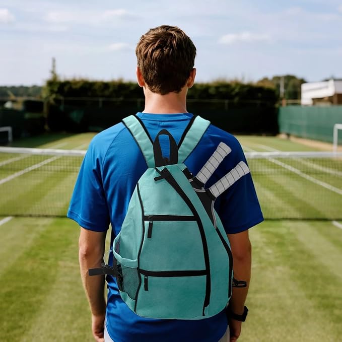 Pickleball Bag Retro Mint Green Pickle Ball Backpack for Women Men Premium Lightweight Crossbody Sling Bag Sports Backpack for Pickleball Paddle Tennis