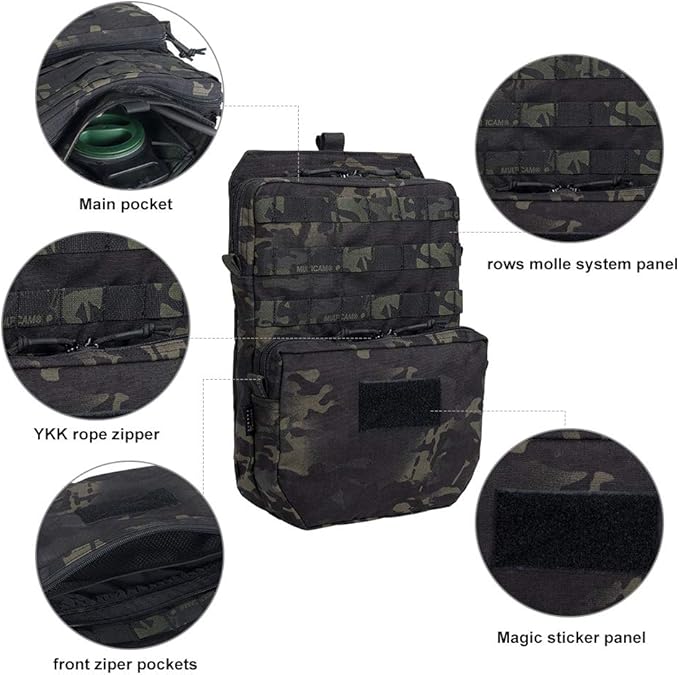 EXCELLENT ELITE SPANKER Tactical MOLLE Hydration Pack for 3L Hydration Water Bladder Molle Vest Accessory