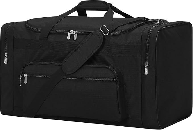 75L Large Duffle Bag for Men - 26 inch Duffel Bag Heavy Duty for Weekend Travel Sport Camping - Black