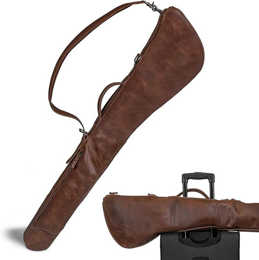 Littlefield & Co., Leather Travel Golf Club Carry Bag with Detachable Shoulder Strap, Golf Travel Bag for Airlines, Golf Club Case, Flightsafe Cover for Men, Caddy Covers, Flight Suitcase