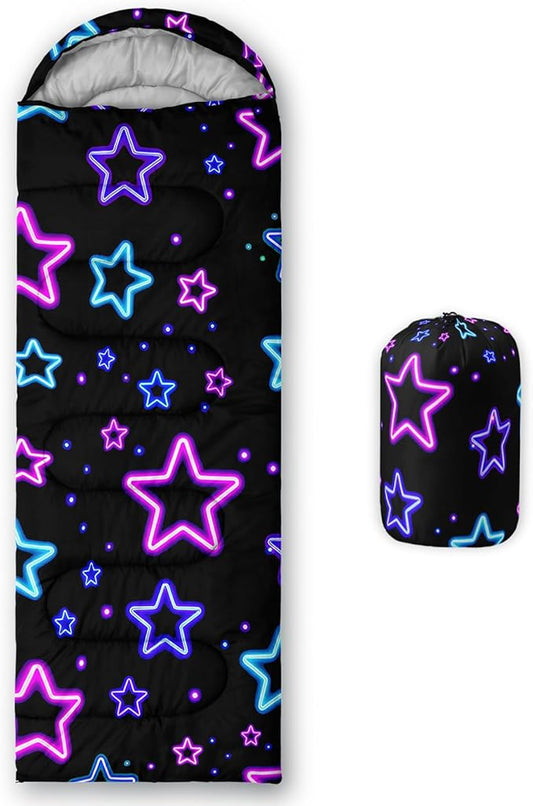 QOOMO Camping Sleeping Bags,3 Season Warm & Cool Weather,Lightweight,Waterproof Sleeping Bags for Adults & Kids,Traveling,and Outdoors,Camping Gear Equipment