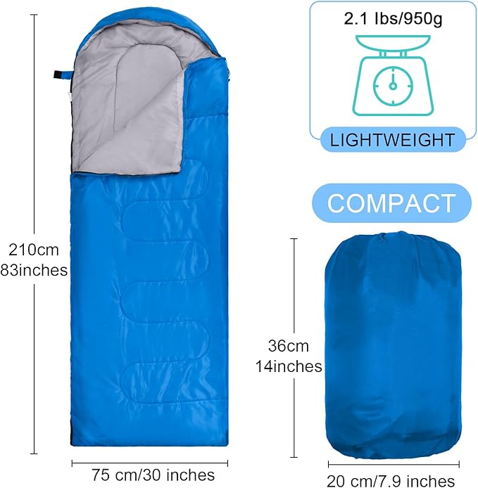 Tudomro 16 Pack Winter Camping Sleeping Bags Bulk for Homeless Adults Cold Weather Lightweight Waterproof Compact Backpacking Sleeping Bag Gifts for Travel Hiking Christmas