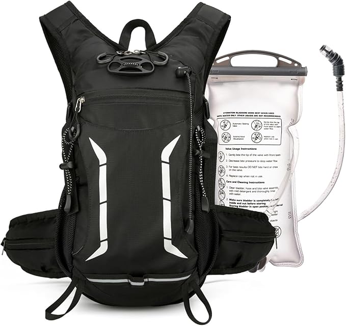 12L Hydration Backpack for Men Women,Lightweight Hydration Pack with 2L Water Bladder, Water Backpack for Cycling,Hiking,Rave,Biking and Running Outdoor Activities