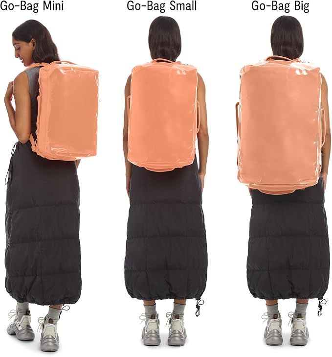 Baboon to the Moon Go-Bag Big Duffle Bag - Detachable Straps, Stylish, Compact, Large Travel Bag Lightweight, Durable, Water-Resistant for Men and Women (Sunset Coral)